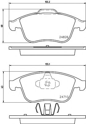 HELLA PAGID 8db355014591 -  Комплект тормозных колодок, дисковый тормоз
